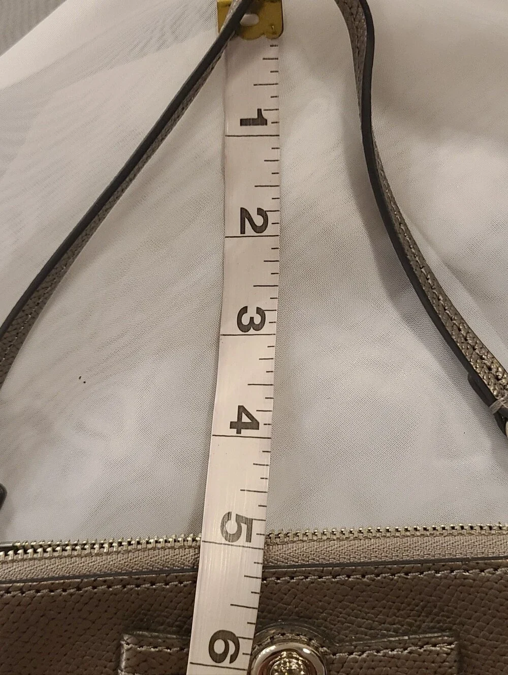 COACH Metallic Silver Leather Wristlet